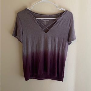 Purple ombré v neck